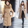 2022 Winter new Korean-style slim-fit hooded mid-length down cotton-padded jacket for women, two-sided cotton-padded jacket for women details Picture
